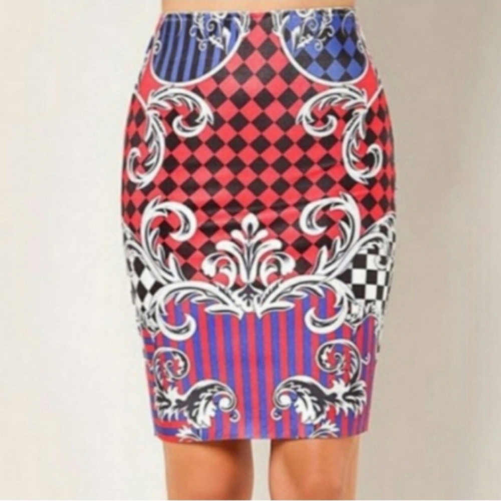 WoW Couture High Waist Bodycon Mini Skirt Checkered Pattern